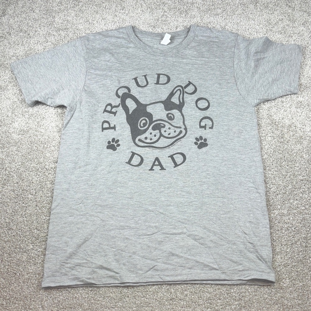 Gray Proud Dog Dad Short Sleeve‎ Tee size medium